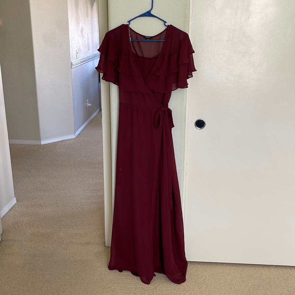 Maroon Wrap Dress